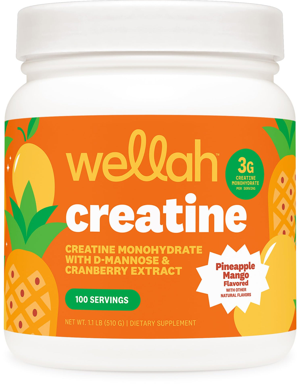 Wellah Créatine pour Femmes saveur Ananas Mangue packaging avant