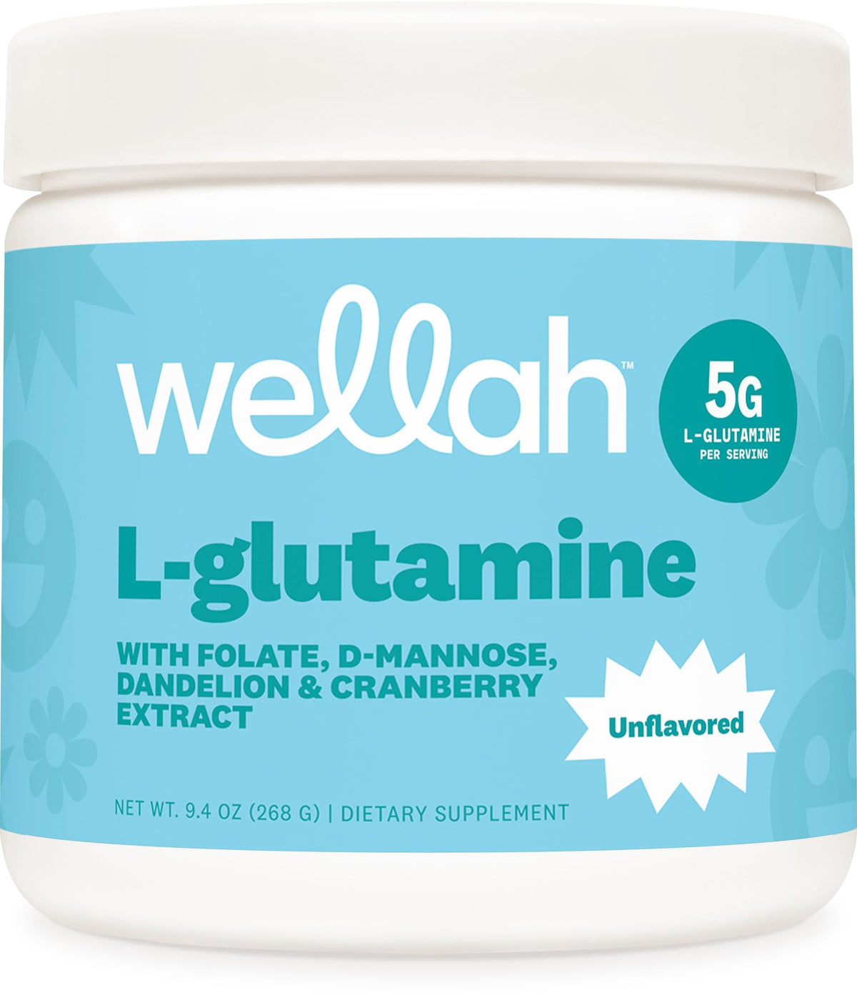 Wellah L-Glutamine Poudre 50 Portions 331g vue avant