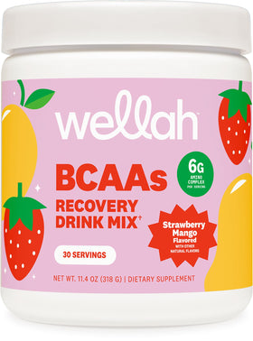 Wellah Poudre BCAA 390g saveur fraise mangue vue de face