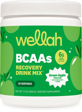 Wellah Poudre BCAA au goût Pomme Verte vue de face