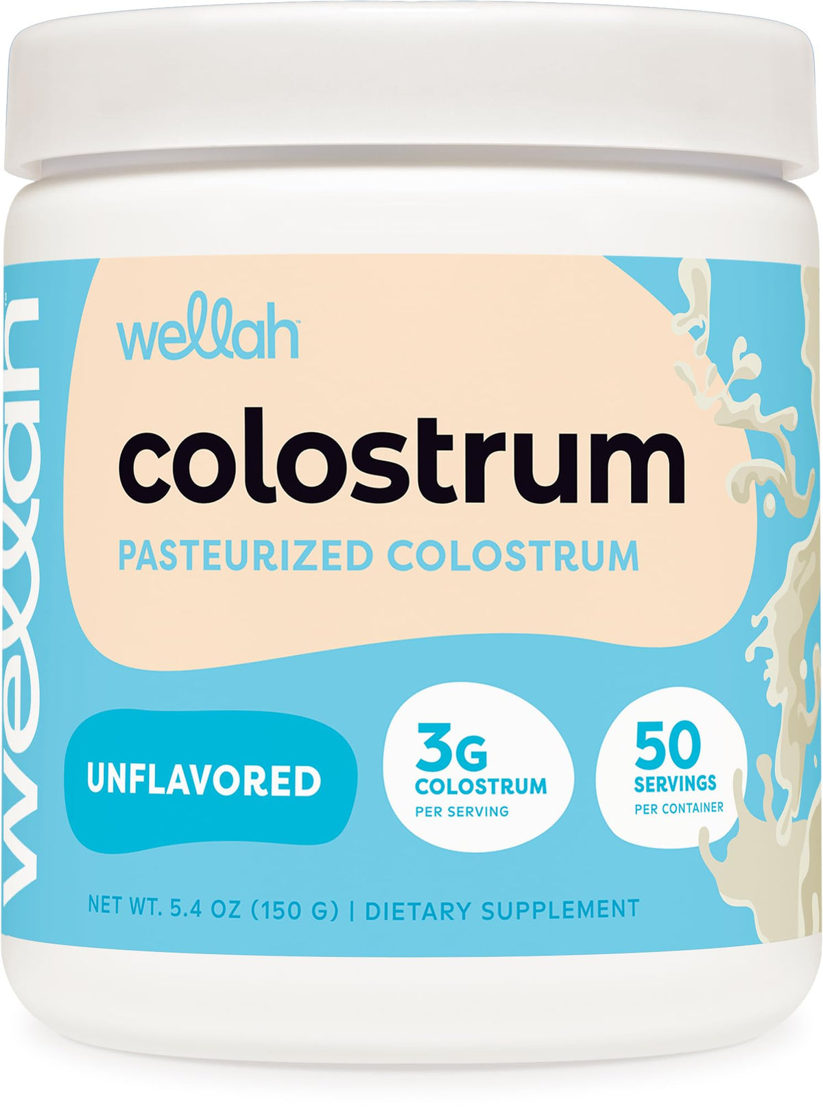 Wellah Poudre de Colostrum contenant 50 portions, vue de face