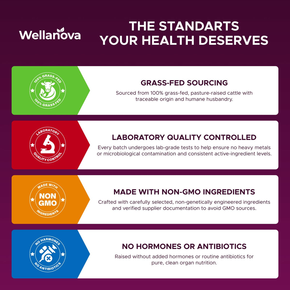 Wellanova complément alimentaire organes de bœuf 227g, capsules dans un verre