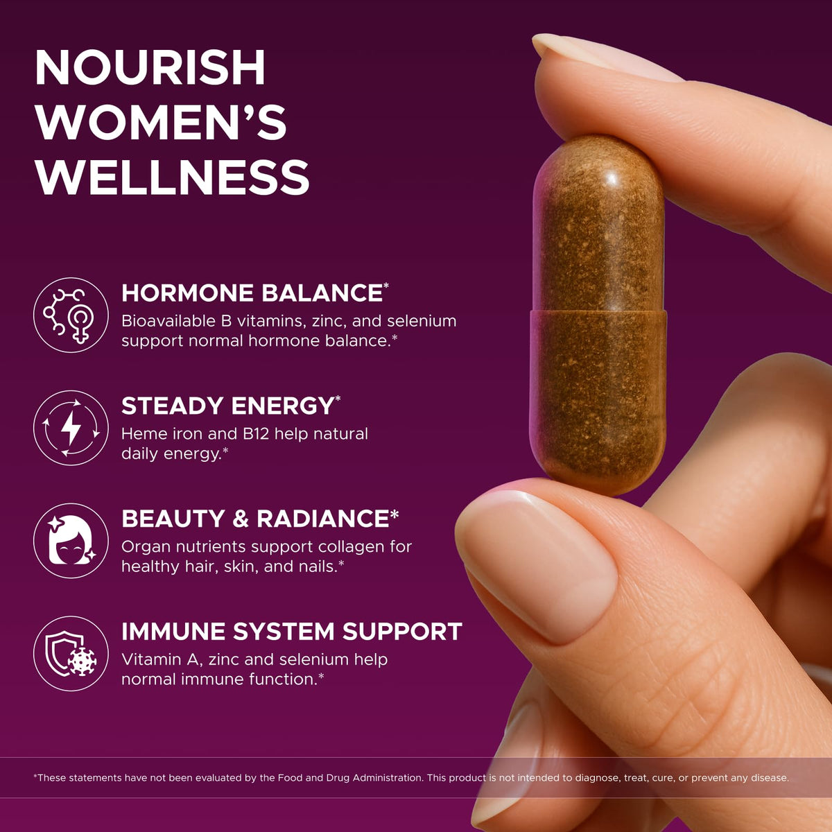 Wellanova complément alimentaire organes de bœuf 227g, capsules en gros plan