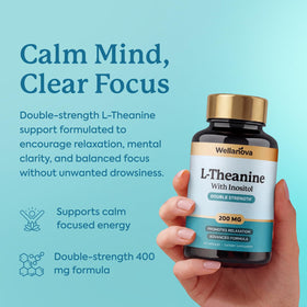 Wellanova L-Théanine 400mg avec Inositol capsules ouvertes