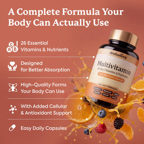 Wellanova Multivitamine 50+ 26 Nutriments étiquettes et ingrédients