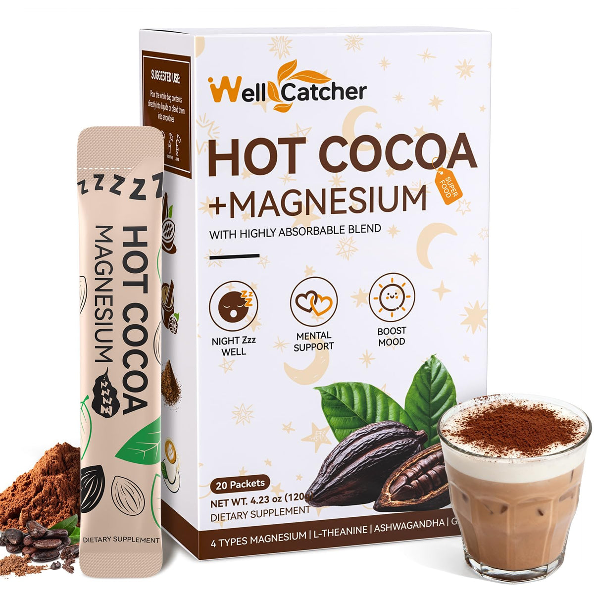 Wellcatcher Chocolat Chaud de Nuit 159g - paquet avant