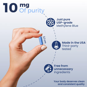 Welldiet Methylene Blue Capsules 10mg avec étiquette