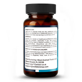 Welldiet Methylene Blue Capsules 10mg sur une table