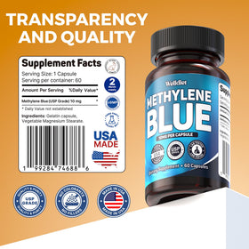 Welldiet Methylene Blue Capsules 10mg vue latérale
