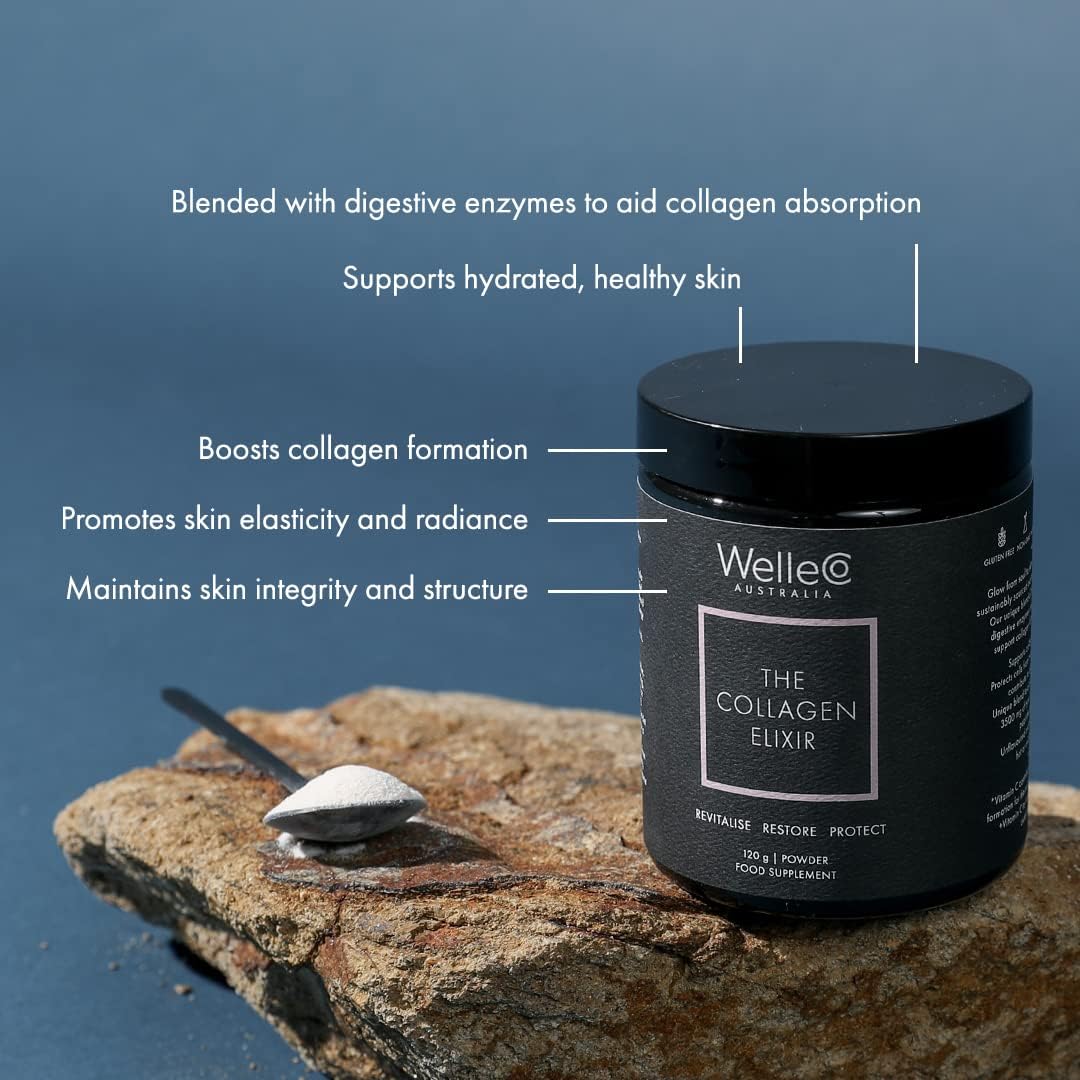 WelleCo Collagen Elixir Poudre de Collagène Marin 168g emballage