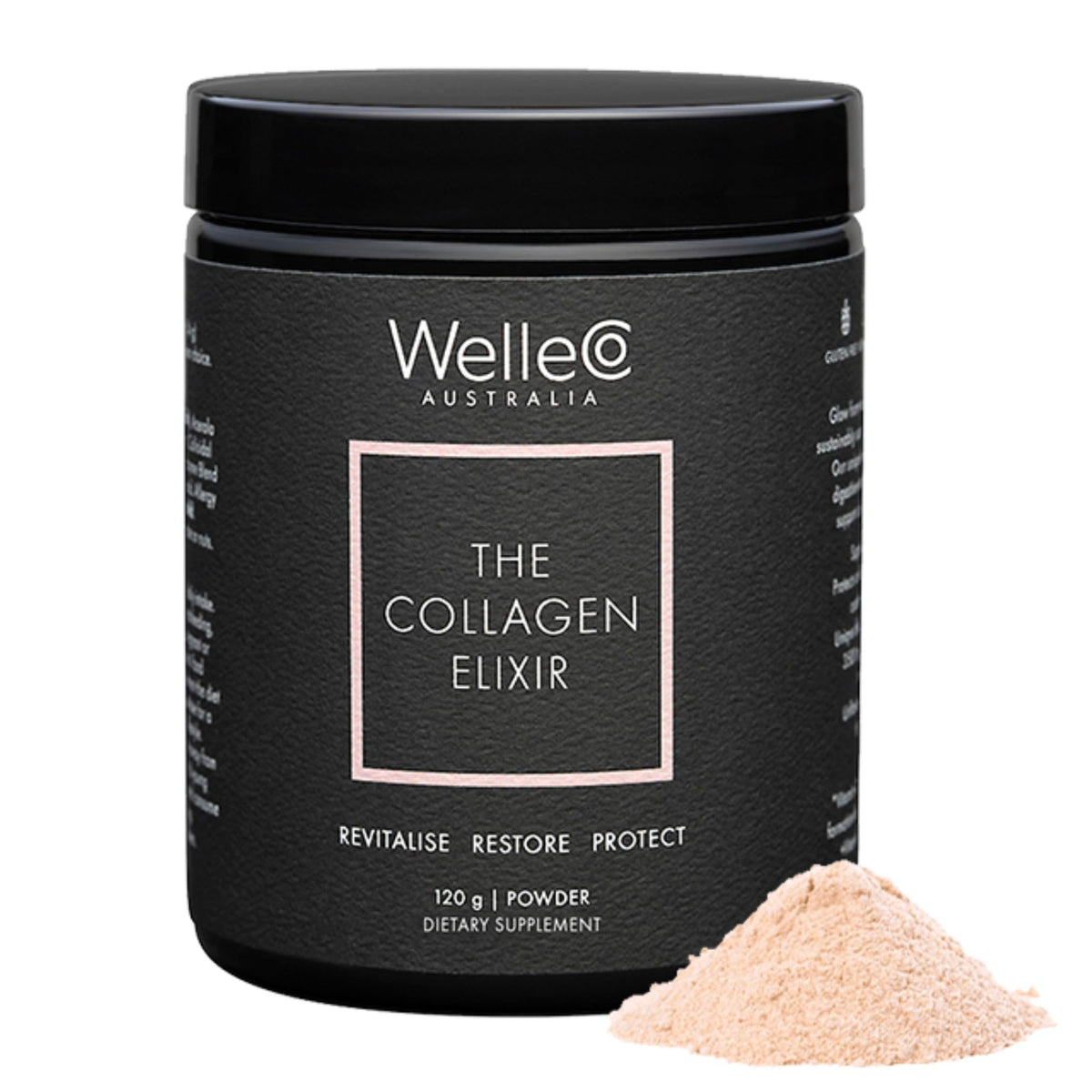 WelleCo Collagen Elixir Poudre de Collagène Marin 168g vue de face