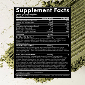 WelleCo Super Elixir Poudre de Super Greens 300g Citron & Gingembre cuillère de poudre