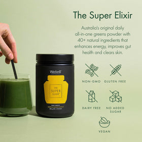 WelleCo Super Elixir Poudre de Super Greens 300g Citron & Gingembre ingrédients