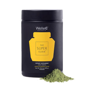WelleCo Super Elixir Poudre de Super Greens 300g Citron & Gingembre vue de face