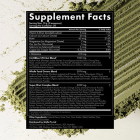 WelleCo Super Elixir Poudre de Super Greens 300g Orange Sanguine en préparation