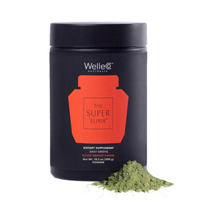 WelleCo Super Elixir Poudre de Super Greens 300g Orange Sanguine vue avant