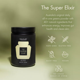 WelleCo The Super Elixir Poudre de Verts 300g en préparation