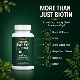 Wellgenix Purvana 2500mcg Biotine gélules avec emballage