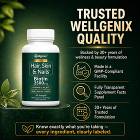 Wellgenix Purvana 2500mcg Biotine gélules en gros plan
