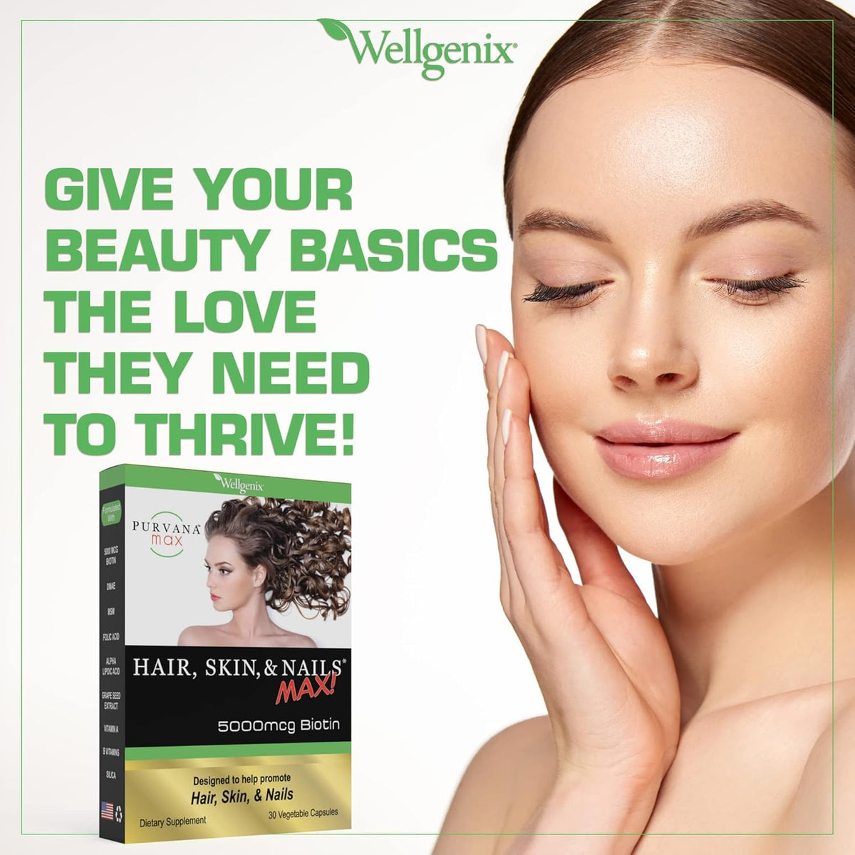 Wellgenix Purvana MAX capsules végétales sur fond blanc