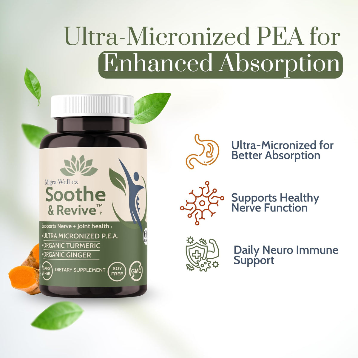 Wellkasa Soothe & Revive PEA 600mg ingredients list
