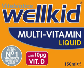 Wellkid Multivitamines Liquide 150ml sur une table