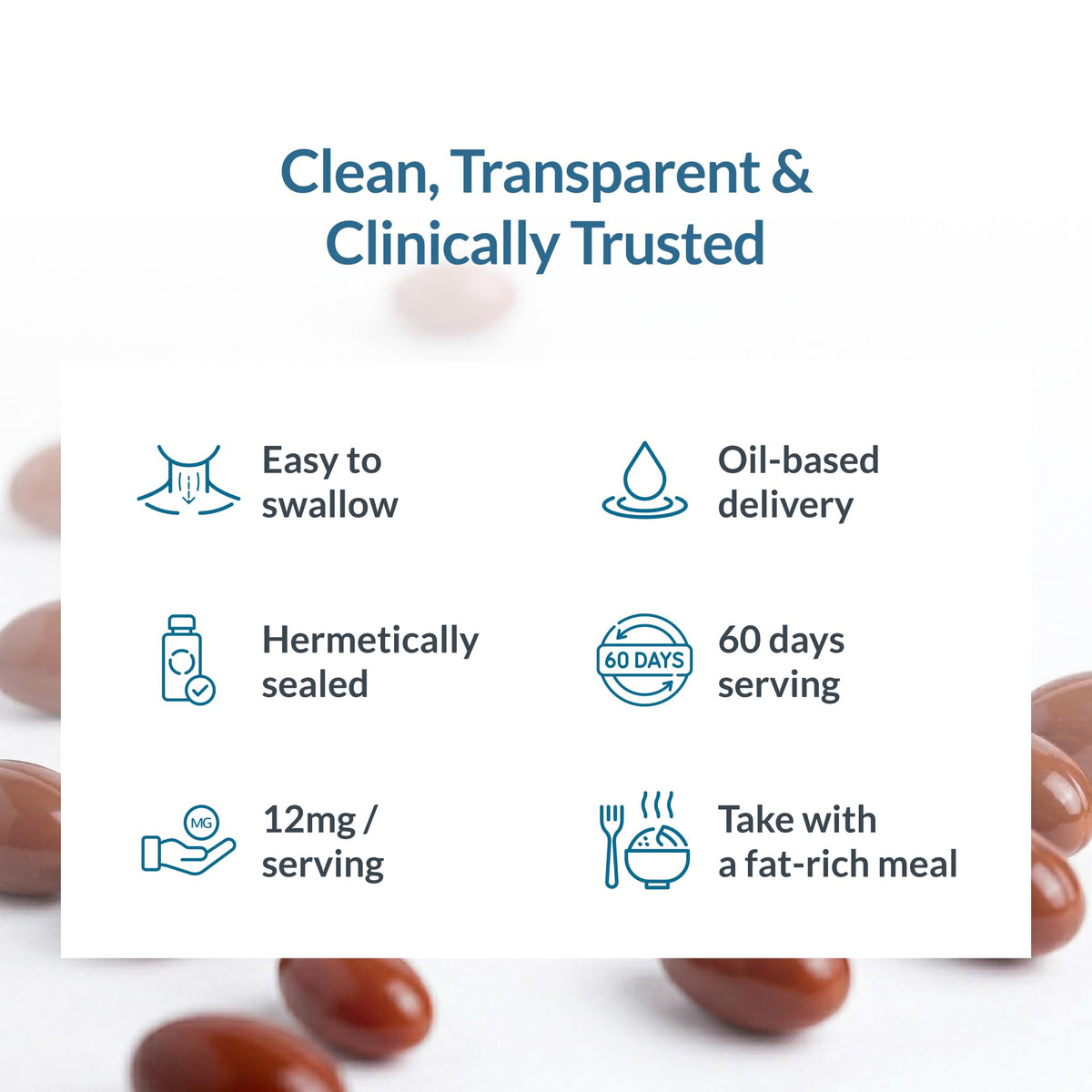 WELLNESS EXTRACT Astaxanthin 12mg gélules molles, gélules dans un verre d'eau