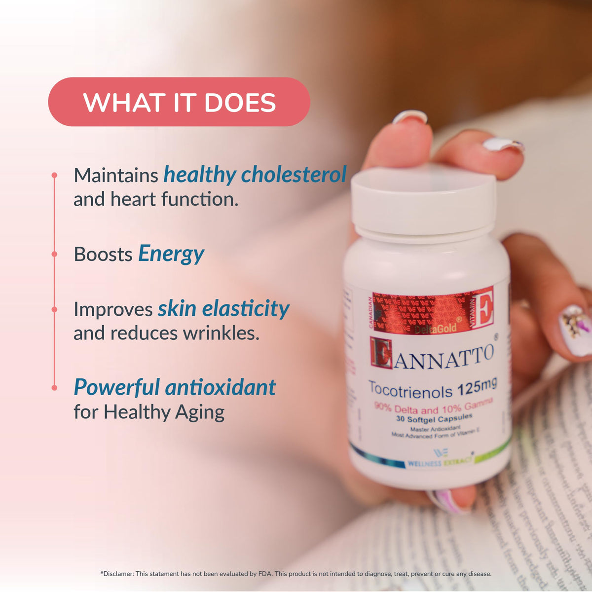WELLNESS EXTRACT Eannatto Tocotrienols 125MG gélules ouvertes