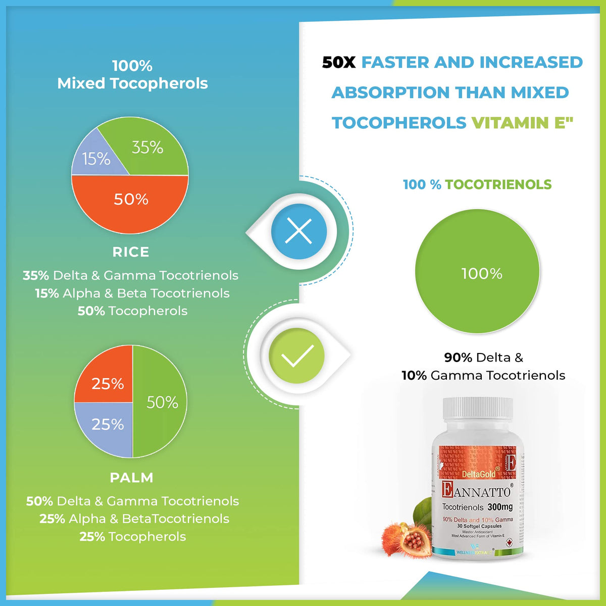 WELLNESS EXTRACT Vitamine E 300mg gélules molles dans une main