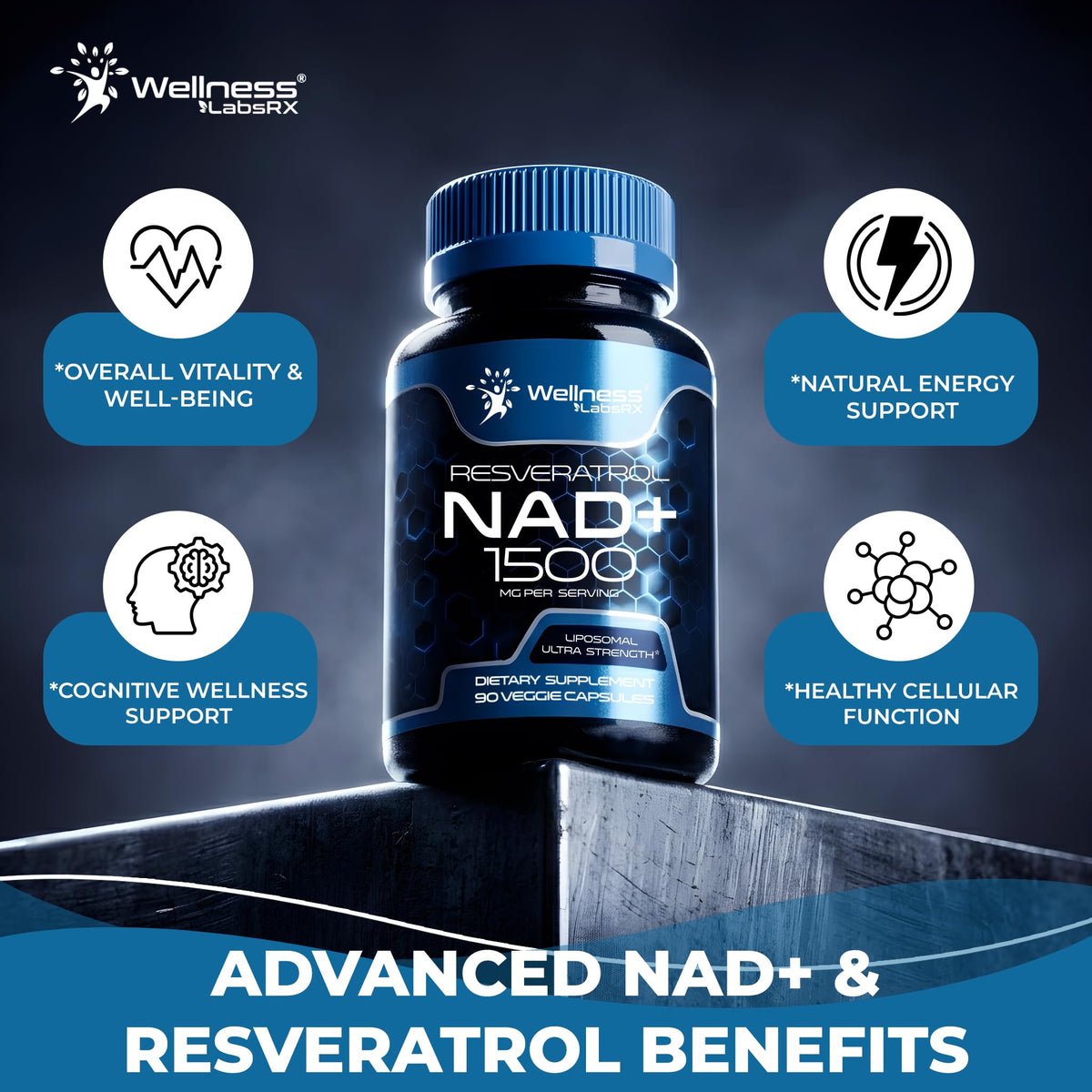 WELLNESS LABSRX Complément Alimentaire NAD+ 1500mg capsules