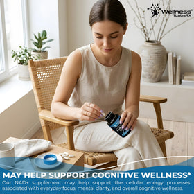 WELLNESS LABSRX Complément Alimentaire NAD+ 1500mg capsules sur une table