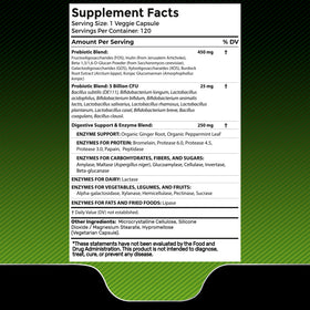 WELLNESS LABSRX Compléments Alimentaires Multi-Enzymes capsules à côté d'un verre d'eau