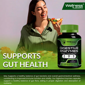 WELLNESS LABSRX Compléments Alimentaires Multi-Enzymes capsules sur un fond blanc