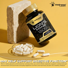 WELLNESS LABSRX Melena de Lion capsules - prise avec un verre d'eau