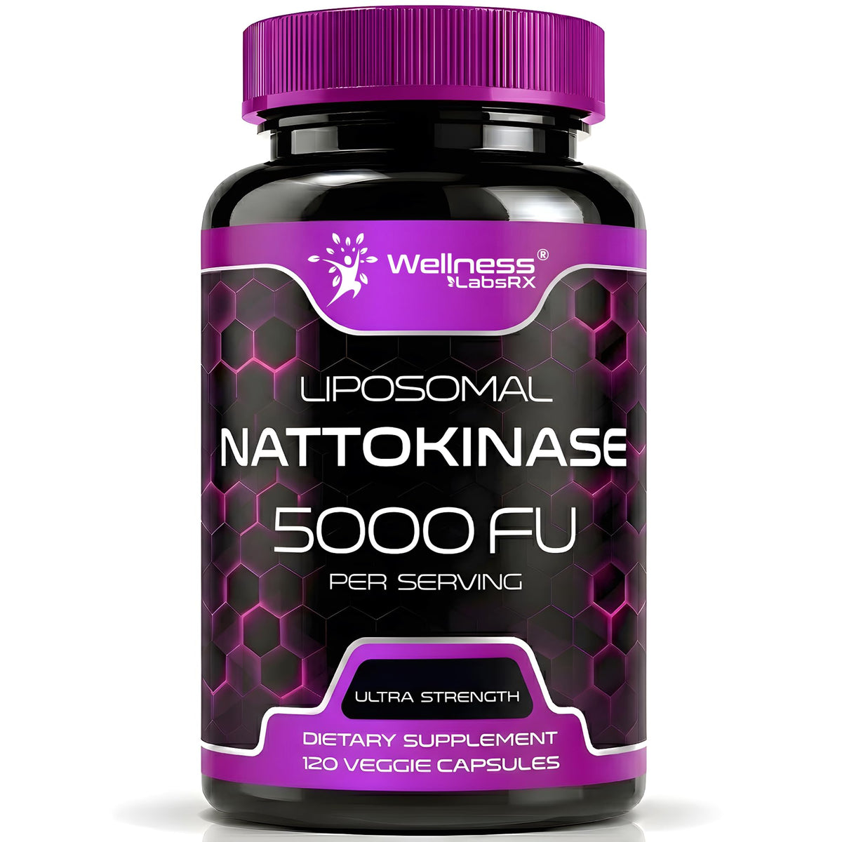 WELLNESS LABSRX Nattokinase 5000 FU 120 capsules vue de face
