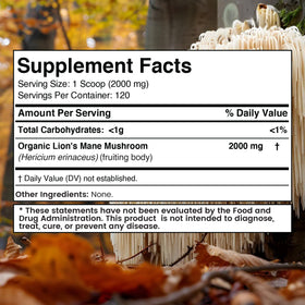 WELLNESS LABSRX Poudre de Champignon Lion's Mane 2000mg emballage