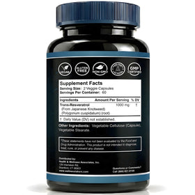 WELLNESS LABSRX Trans-Resvératrol 1000mg capsules ouvertes