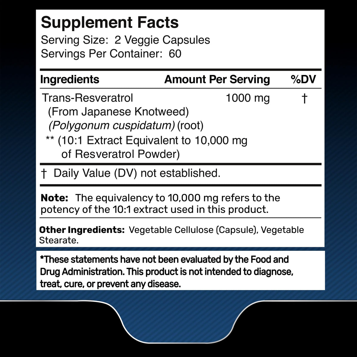 WELLNESS LABSRX Trans-Resvératrol 1000mg capsules sur une table