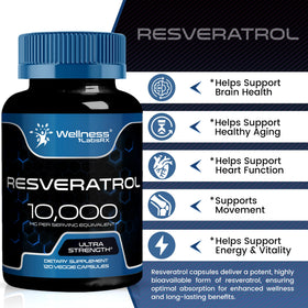 WELLNESS LABSRX Trans-Resvératrol 1000mg étiquette du produit