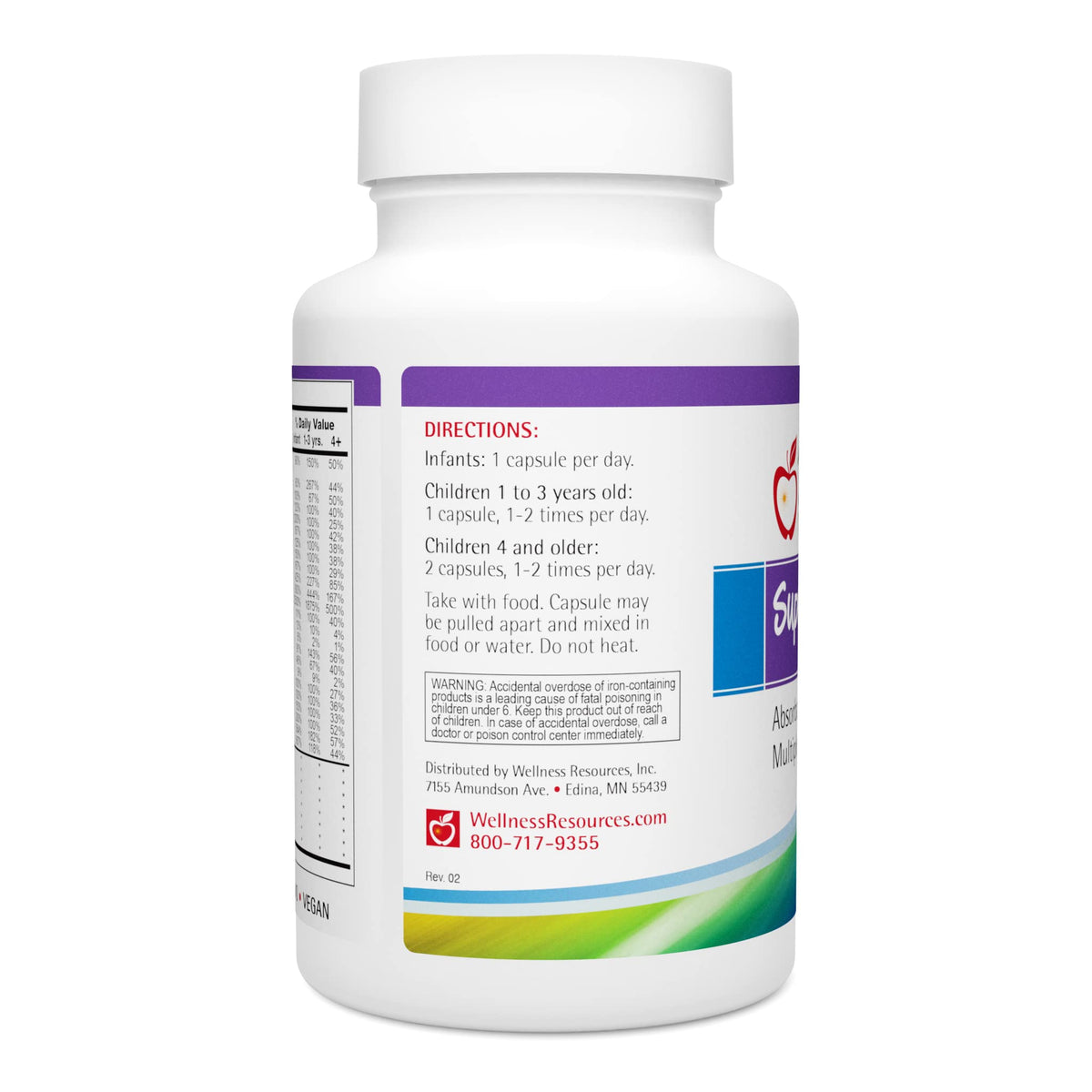 Wellness Resources Super Mini-Multi Capsules avec un enfant souriant