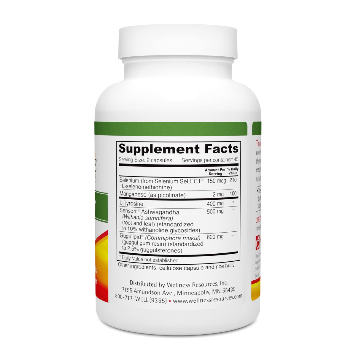 Wellness Resources Thyroid Helper capsules avec ingrédients