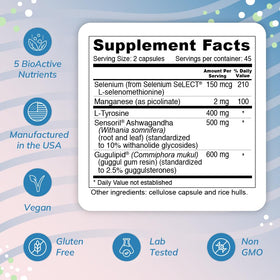 Wellness Resources Thyroid Helper contenant ouvert avec capsules