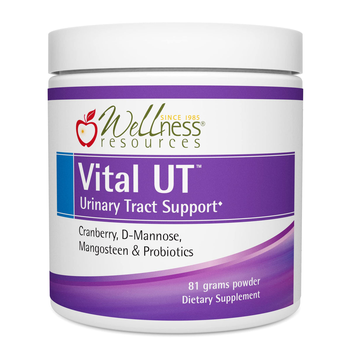 Wellness Resources Vital UT Poudre vue de face avec étiquette