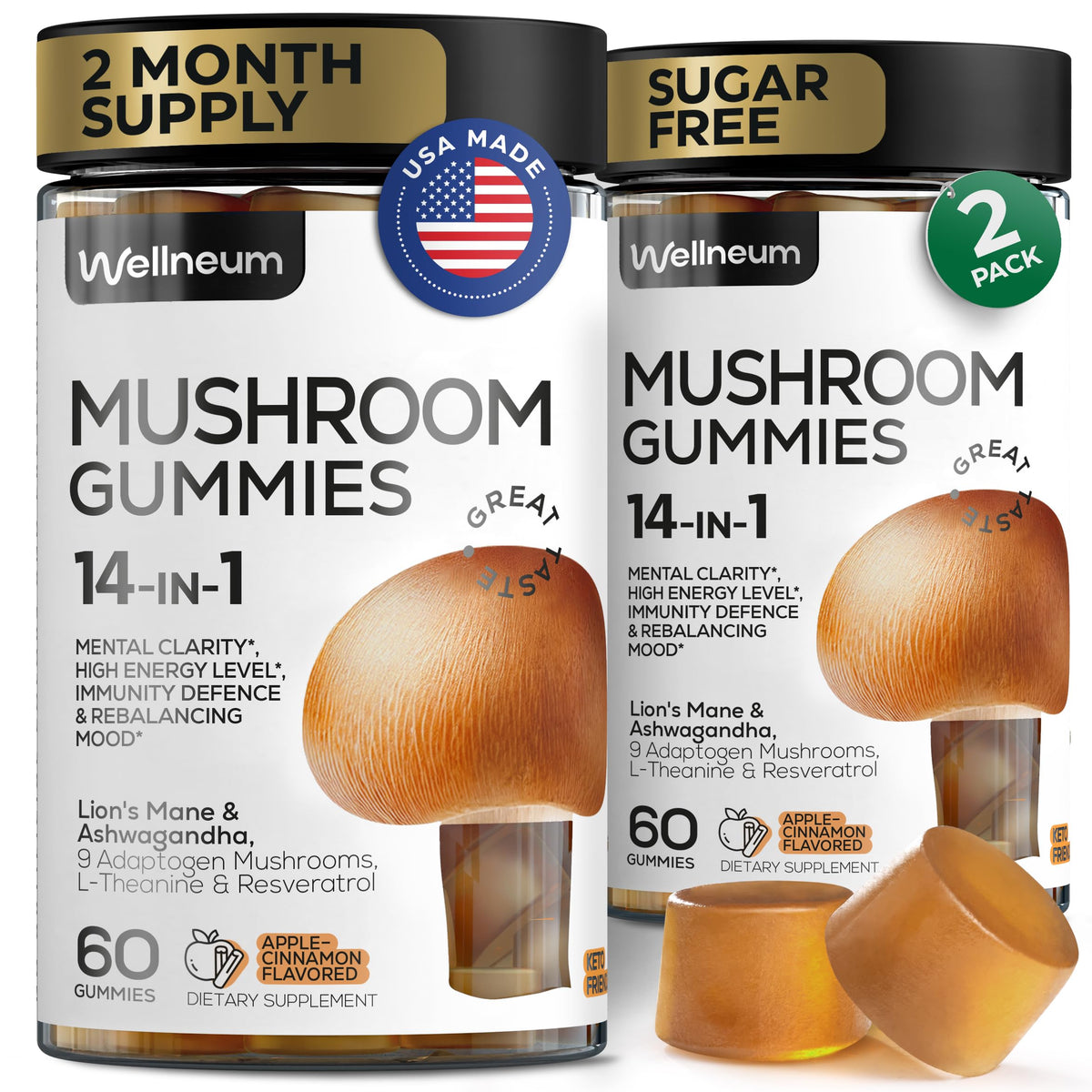 Wellneum Gummies aux Champignons - vue avant de l'emballage