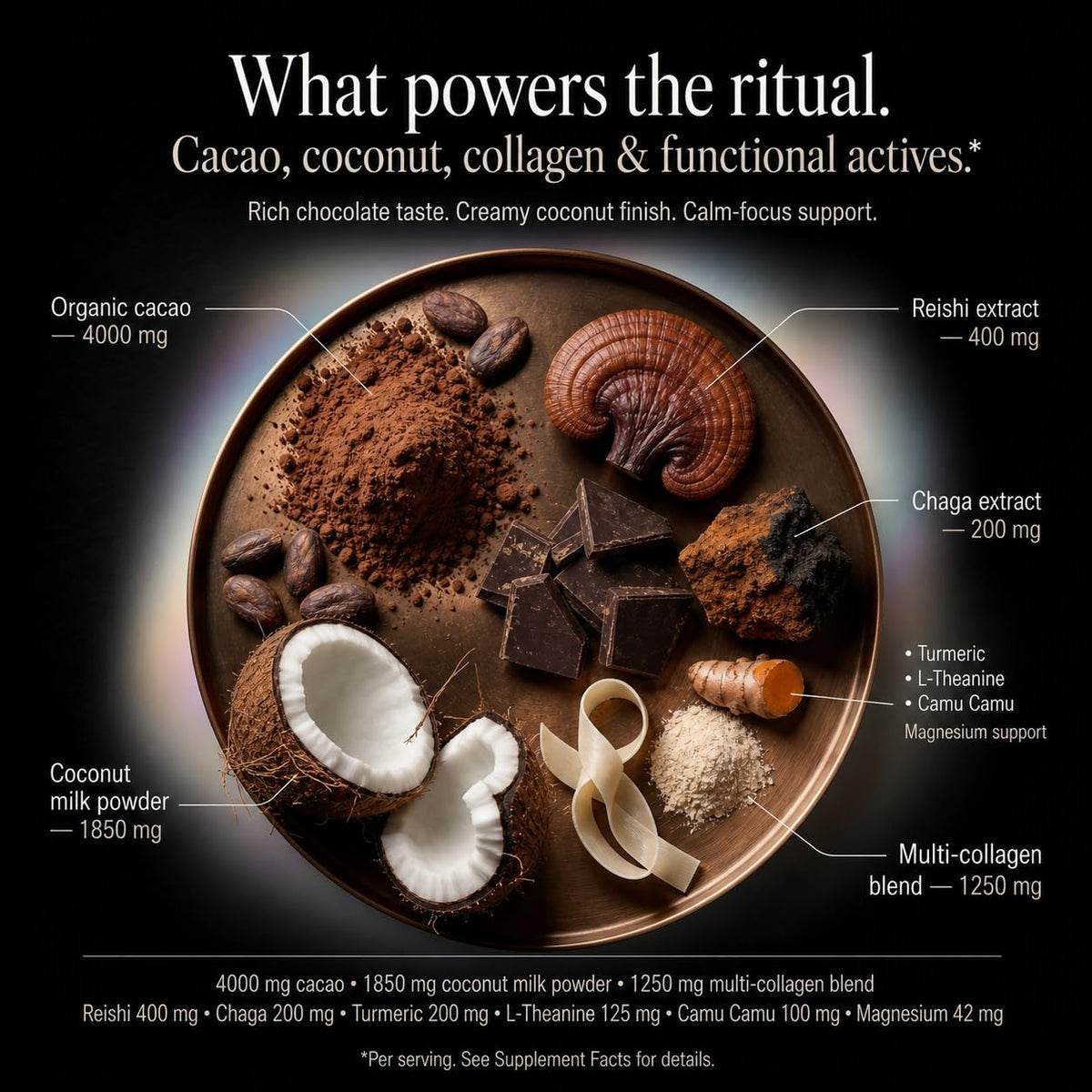Wellneum Poudre de Cacao Bio SANS Sucre au chocolat et noix de coco
