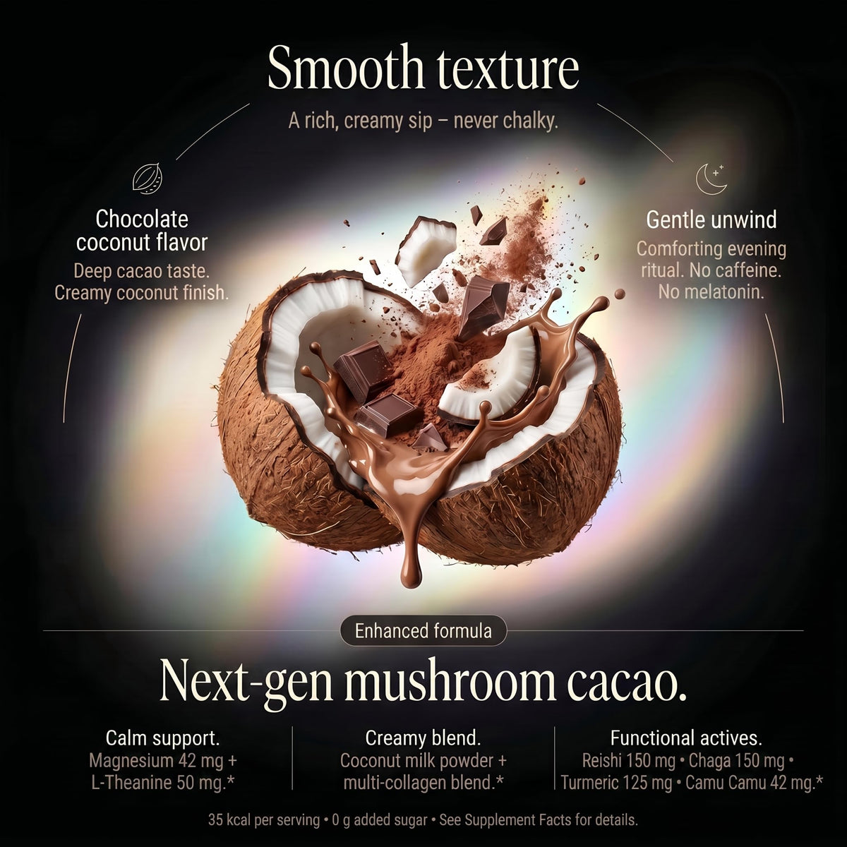 Wellneum Poudre de Cacao Bio SANS Sucre préparation avec lait végétal