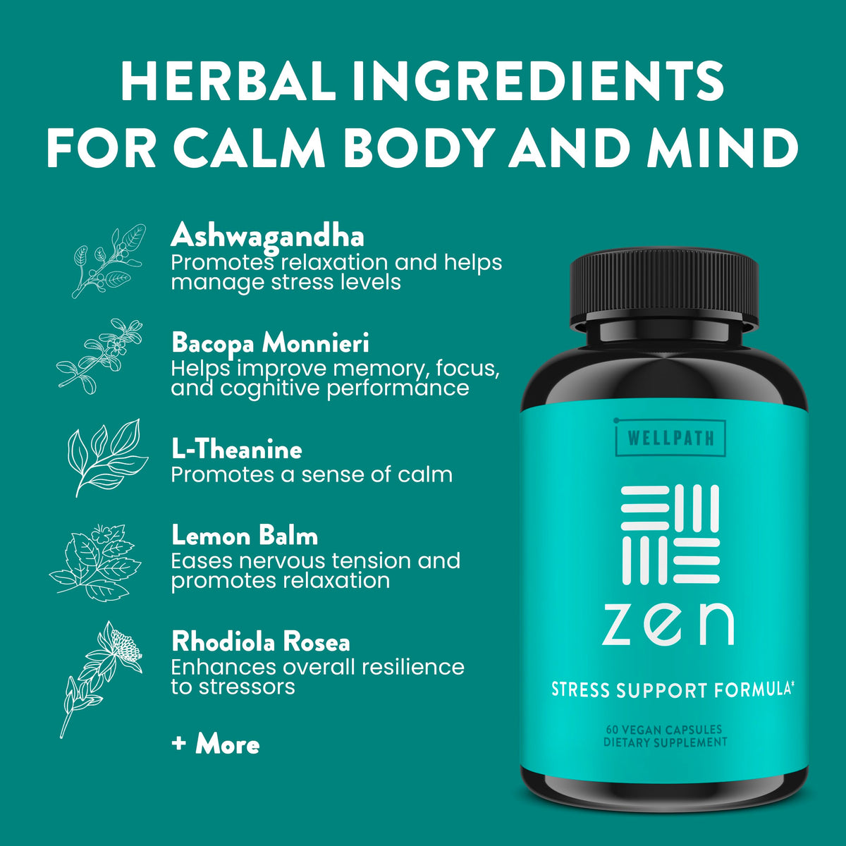 WellPath Zen complément alimentaire côté avec capsules visibles