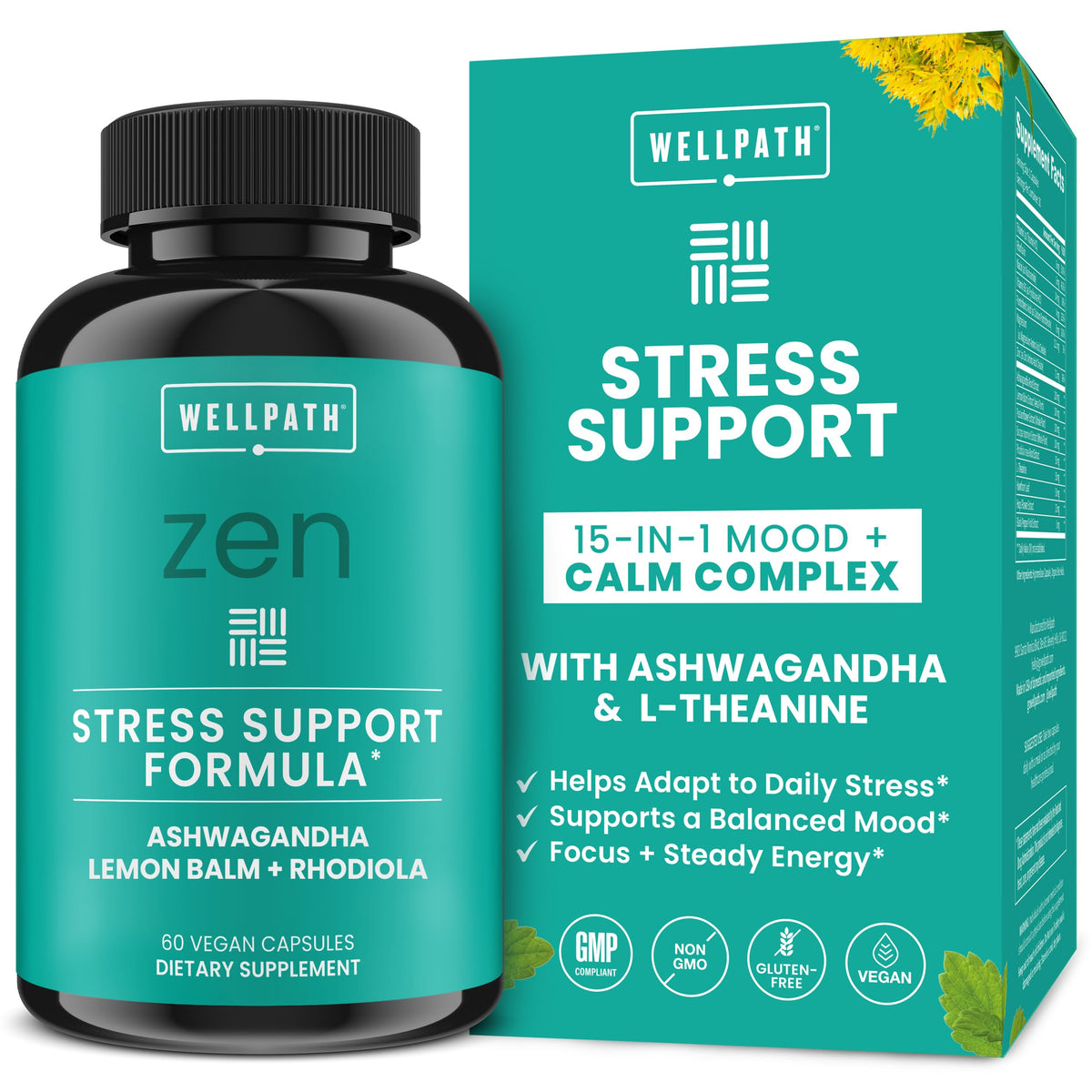 WellPath Zen Soutien au Stress 60 capsules devant l'emballage