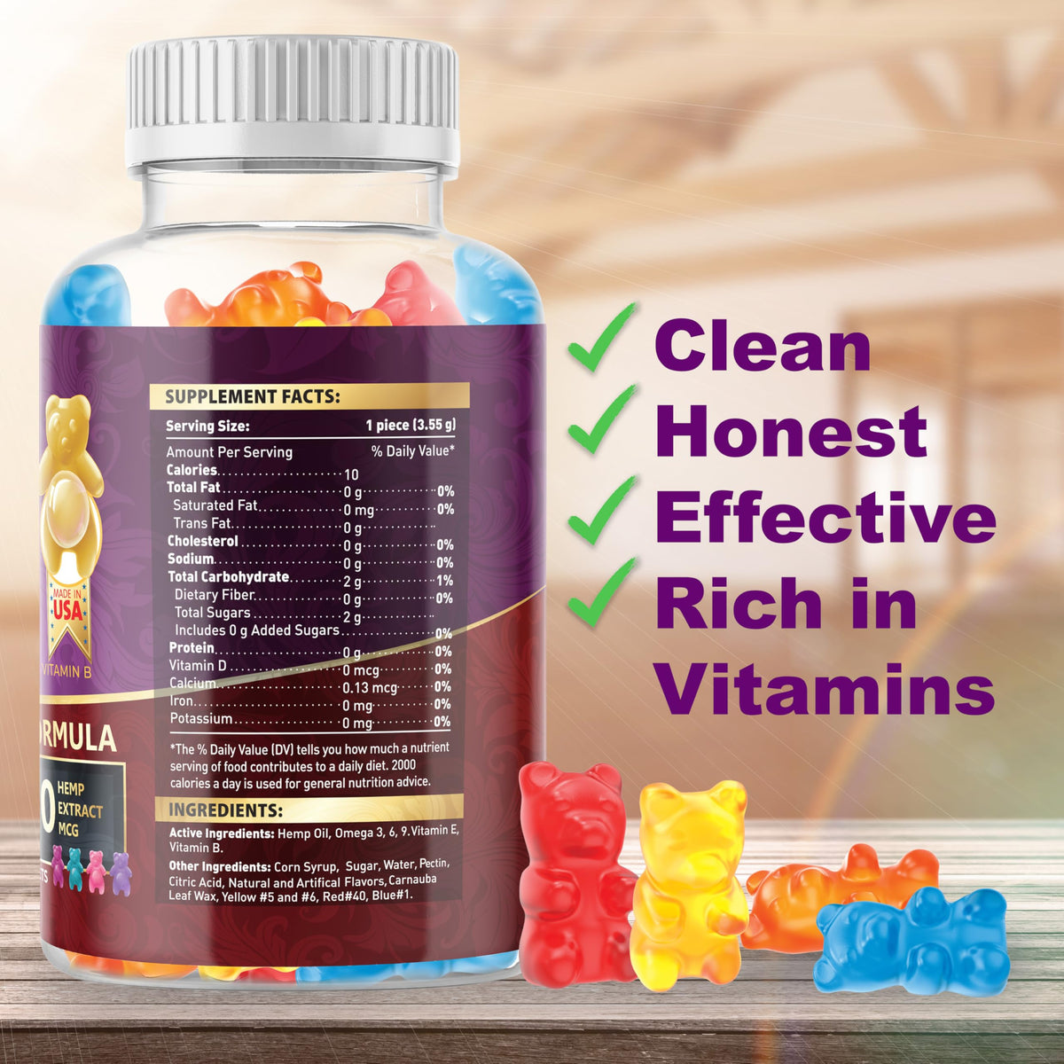 WELLUTION Gummies au Chanvre - gummies colorées dans une main