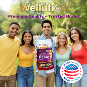 WELLUTION Gummies au Chanvre - vue de côté du paquet